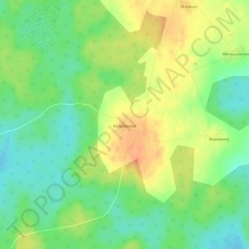 Топографическая карта Бобровское, высота, рельеф
