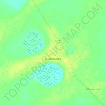 Топографическая карта Силантьевка, высота, рельеф