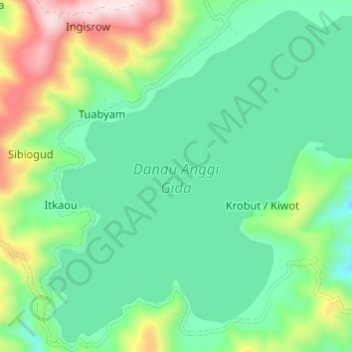 Топографическая карта Danau Anggi Gida, высота, рельеф