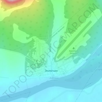 Топографическая карта Экимчан, высота, рельеф