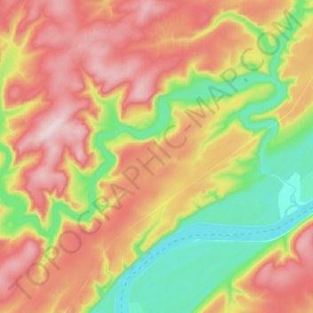 Топографическая карта Хамра, высота, рельеф