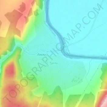 Топографическая карта Лаклы, высота, рельеф