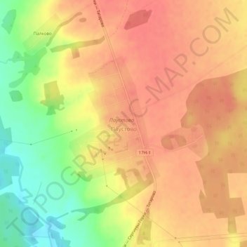Топографическая карта Паустово, высота, рельеф