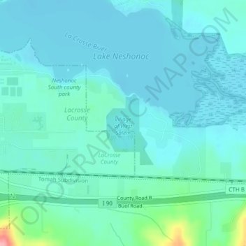 Топографическая карта Village of West Salem, высота, рельеф