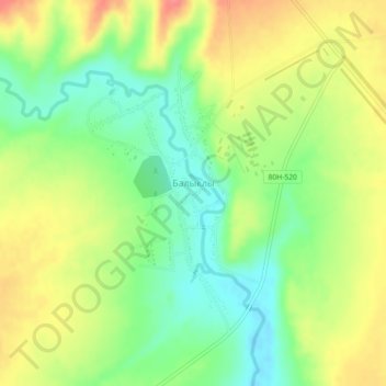 Топографическая карта Балыклы, высота, рельеф