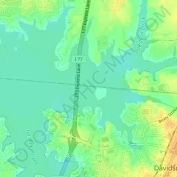 Топографическая карта Davidson Creek, высота, рельеф