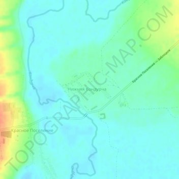 Топографическая карта Нижняя Кондурча, высота, рельеф