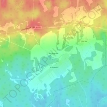 Топографическая карта Бурдуково, высота, рельеф
