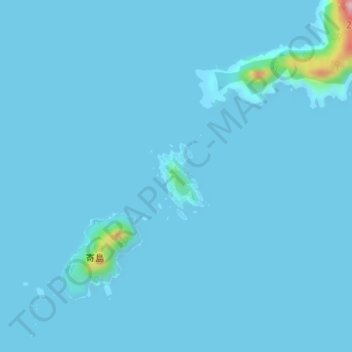 Топографическая карта クロキ島, высота, рельеф