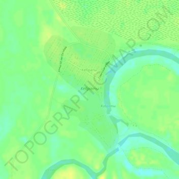 Топографическая карта Кебраты, высота, рельеф