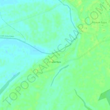 Топографическая карта Старая Бура, высота, рельеф