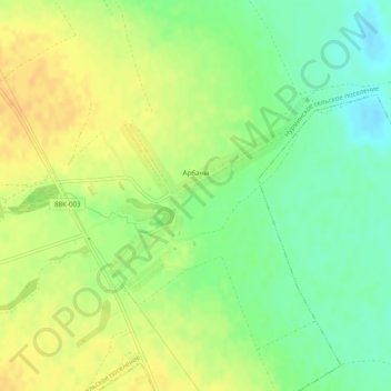 Топографическая карта Арбаны, высота, рельеф