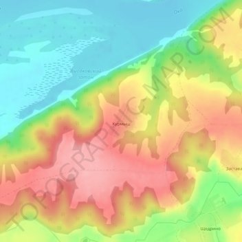 Топографическая карта Курмыш, высота, рельеф