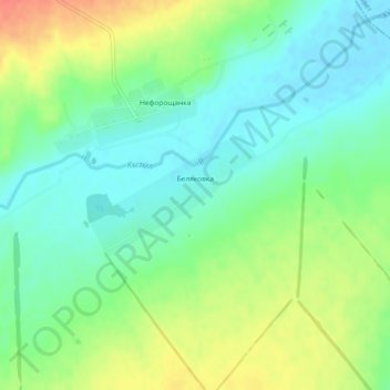 Топографическая карта Беляковка, высота, рельеф