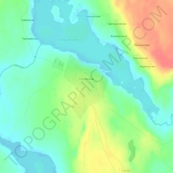 Топографическая карта Ступинская, высота, рельеф