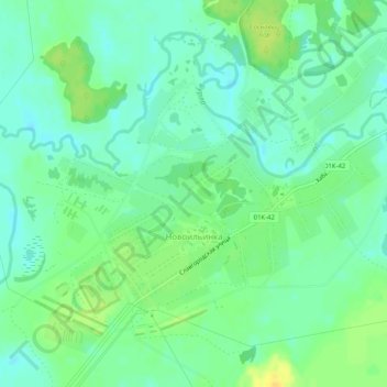 Топографическая карта Новоильинка, высота, рельеф