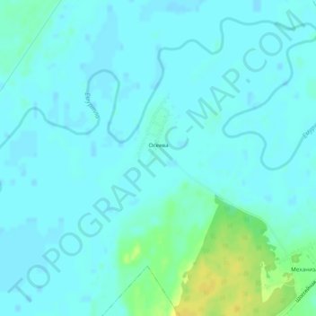 Топографическая карта Осеева, высота, рельеф