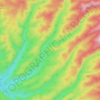 Топографическая карта Середка, высота, рельеф