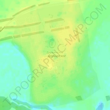 Топографическая карта Дарьинское, высота, рельеф