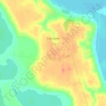 Топографическая карта Газ-Сале, высота, рельеф