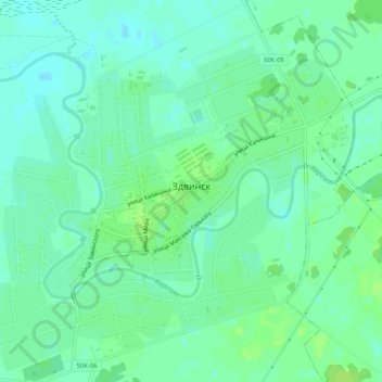 Топографическая карта Здвинск, высота, рельеф