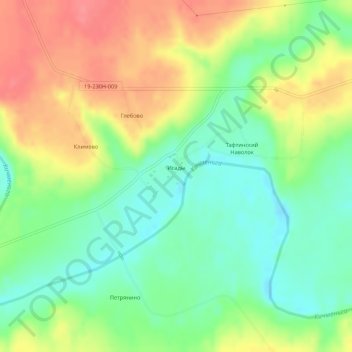 Топографическая карта Исады, высота, рельеф