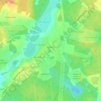 Топографическая карта Жуковка, высота, рельеф