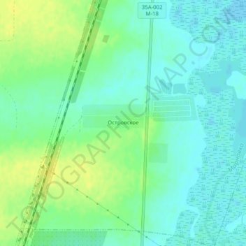 Топографическая карта Островское, высота, рельеф