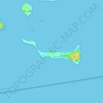 Топографическая карта Isla Martillo, высота, рельеф