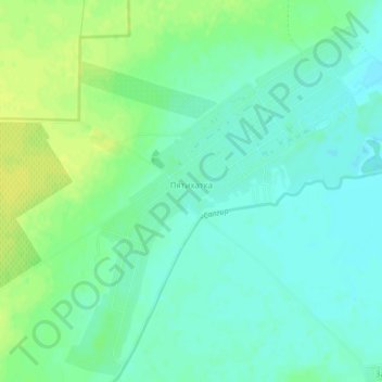 Топографическая карта Пятихатка, высота, рельеф
