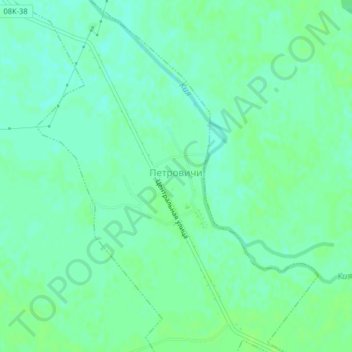 Топографическая карта Петровичи, высота, рельеф
