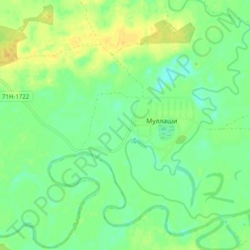 Топографическая карта Муллаши, высота, рельеф