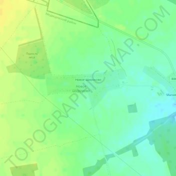 Топографическая карта Новое Широково, высота, рельеф