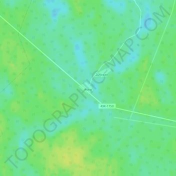 Топографическая карта Ямно, высота, рельеф