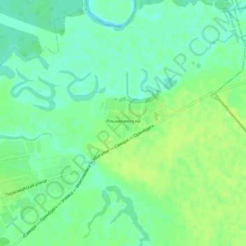 Топографическая карта Ильменевский, высота, рельеф
