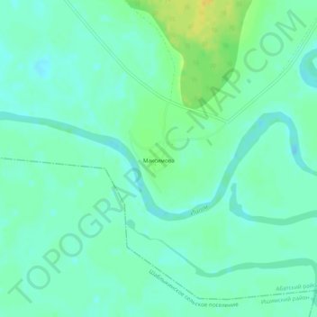 Топографическая карта Максимова, высота, рельеф
