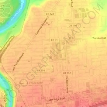Топографическая карта Joshua Park, высота, рельеф