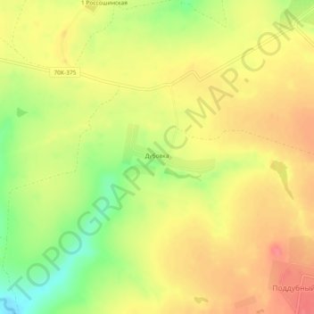 Топографическая карта Дубовка, высота, рельеф