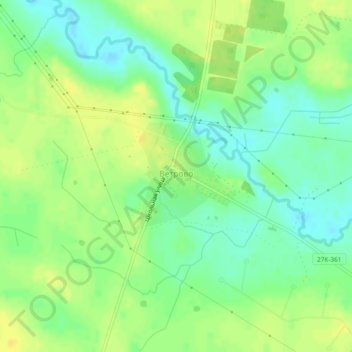 Топографическая карта Ветрово, высота, рельеф