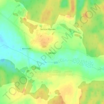 Топографическая карта Юрлово, высота, рельеф