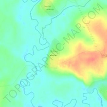 Топографическая карта Кедрово, высота, рельеф