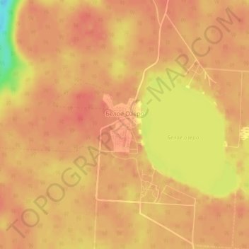 Топографическая карта Белое Озеро, высота, рельеф