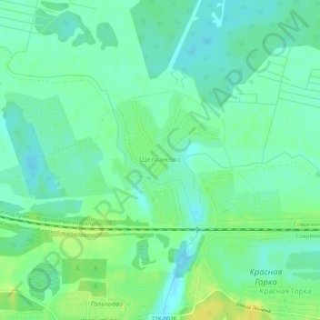 Топографическая карта Щелканово, высота, рельеф