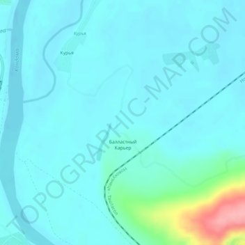 Топографическая карта Балластный Карьер, высота, рельеф
