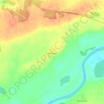 Топографическая карта Митьково, высота, рельеф