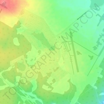 Топографическая карта Маган, высота, рельеф
