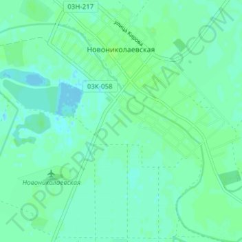 Топографическая карта Новониколаевская, высота, рельеф