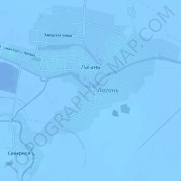 Топографическая карта Лагань, высота, рельеф