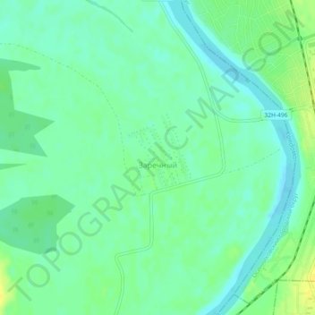 Топографическая карта Заречный, высота, рельеф
