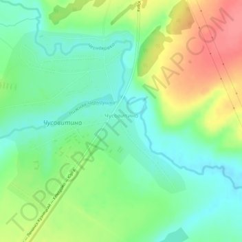 Топографическая карта Чусовитино, высота, рельеф